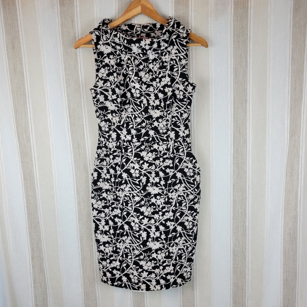 Lilly Pulitzer Lulu Dress Black And White Jacquard‎ Size 2 100% Cotton